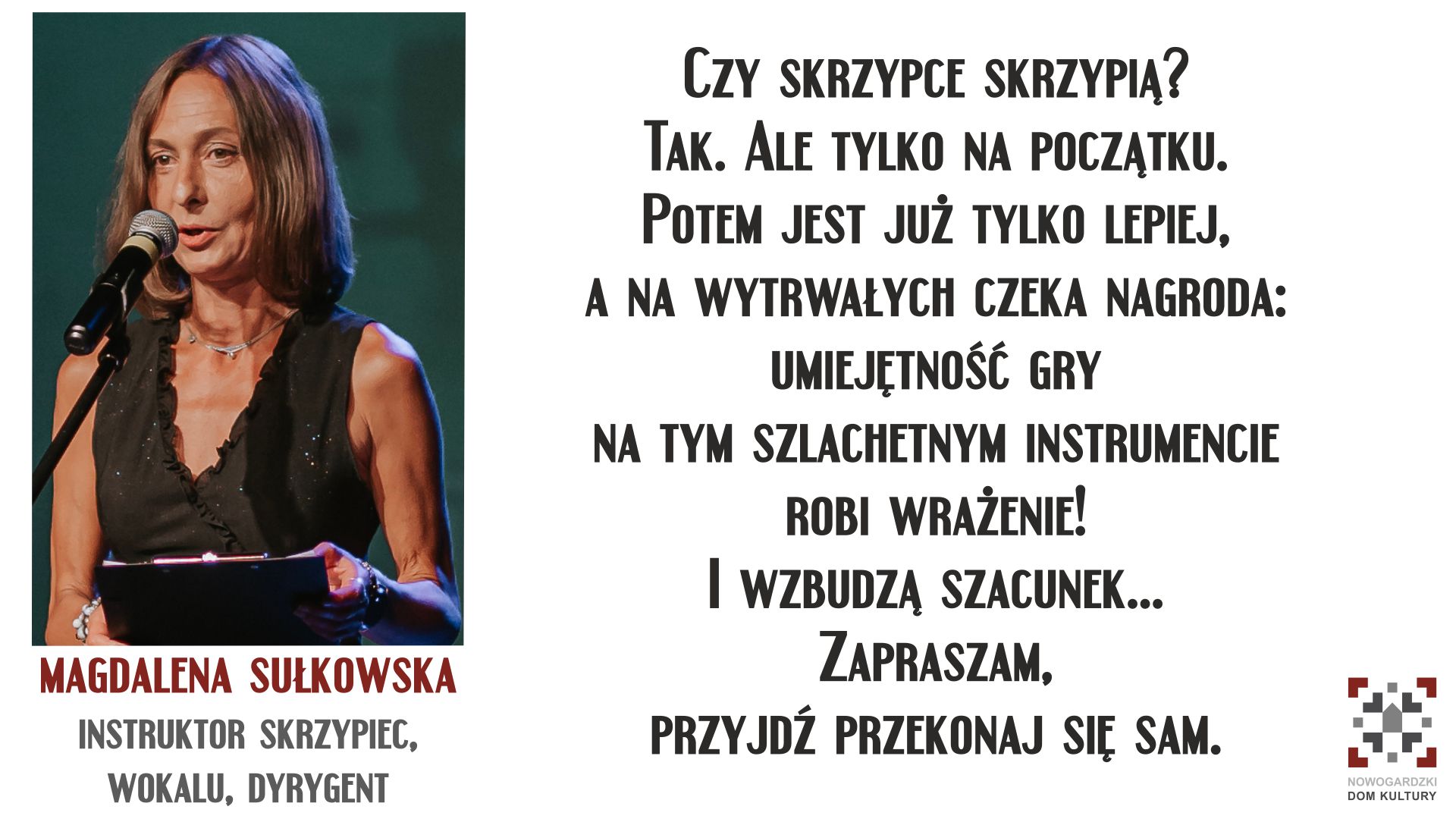 Z CYKLU NDKOWI INSTRUKTORZY... MAGDALENA SUŁKOWSKA